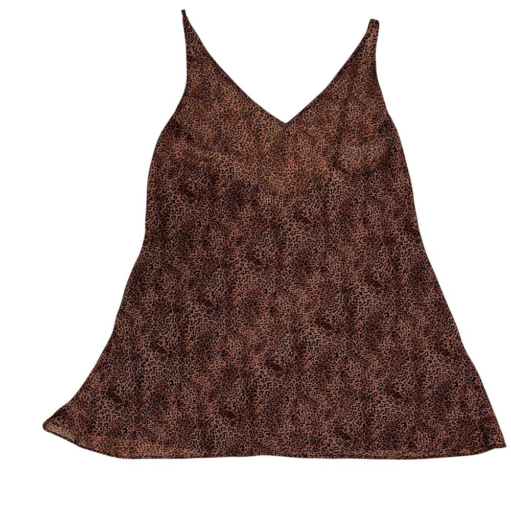 Vintage Y2K Victoria’s Secret Cheetah Print Slip Tank Thin Strap Sheer Size  S